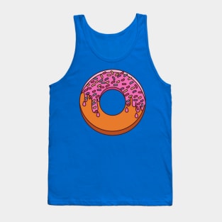 Half Frosting Pink Sweet Donut With Sprinkles Tank Top